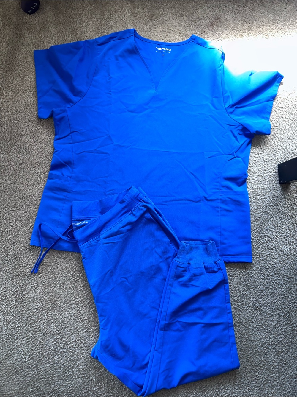 Mandala Cobalt Blue Scrub Top & Joggers
